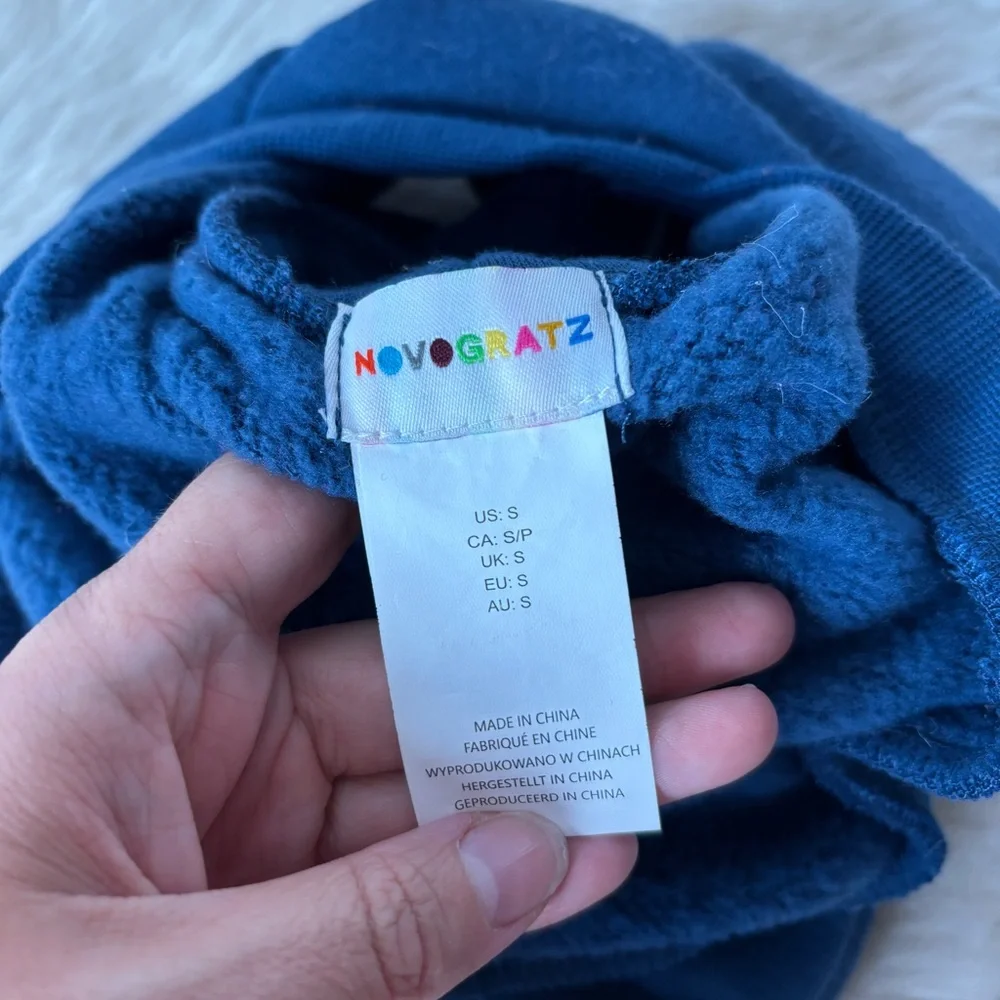 Blue & White Graphic Dog Hoodie